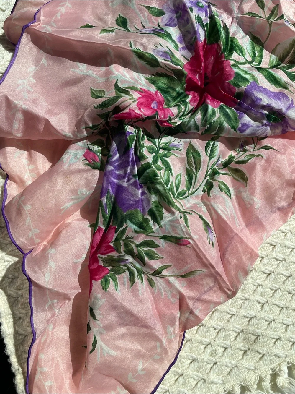 VTG SILK BLEND HANDROLLED SCARF